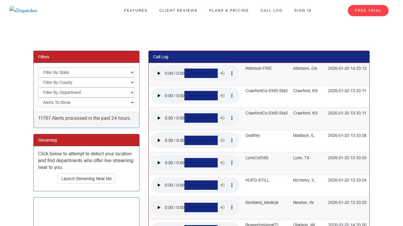 Call Log – eDispatches