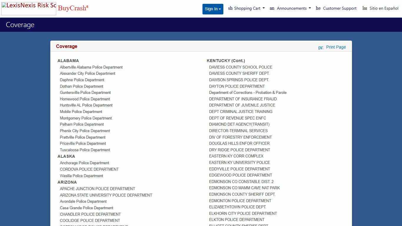 BuyCrash® | Coverage