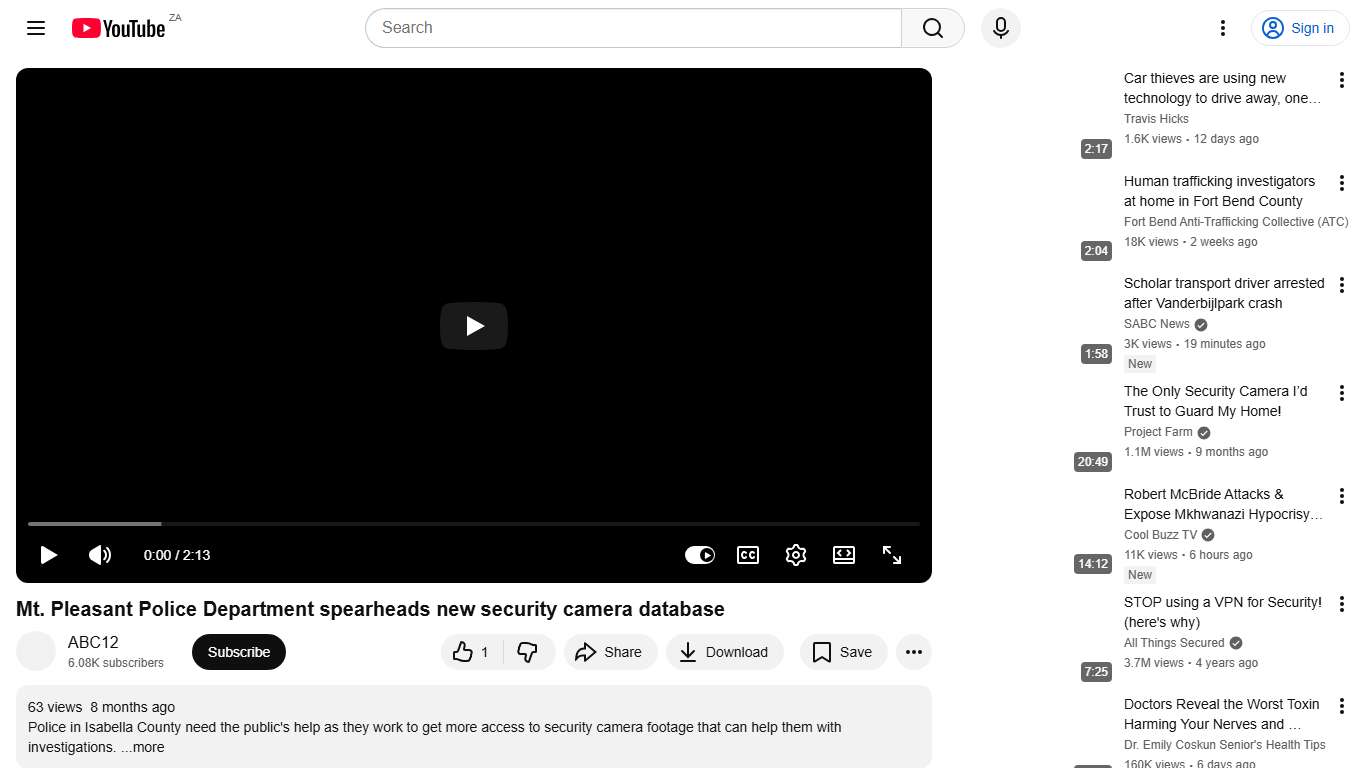 Mt. Pleasant Police Department spearheads new security camera database - YouTube